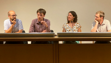 Nicolas Orgelet lors d'une conférence-débat sur la biodiversité