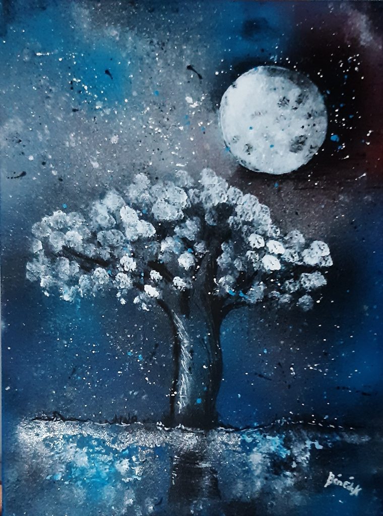 arbre au clair de lune